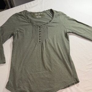 Eddie Bauer Sage Green 3/4 Sleeve Henley